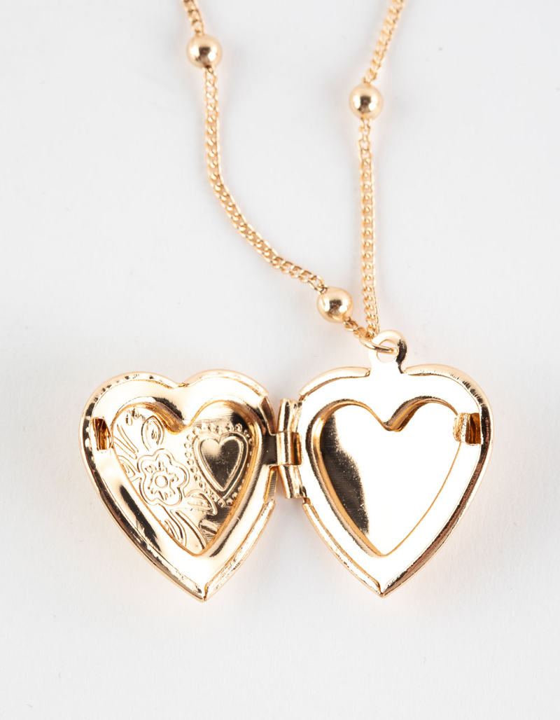 FULL TILT Layered Heart Locket Necklace image number 2