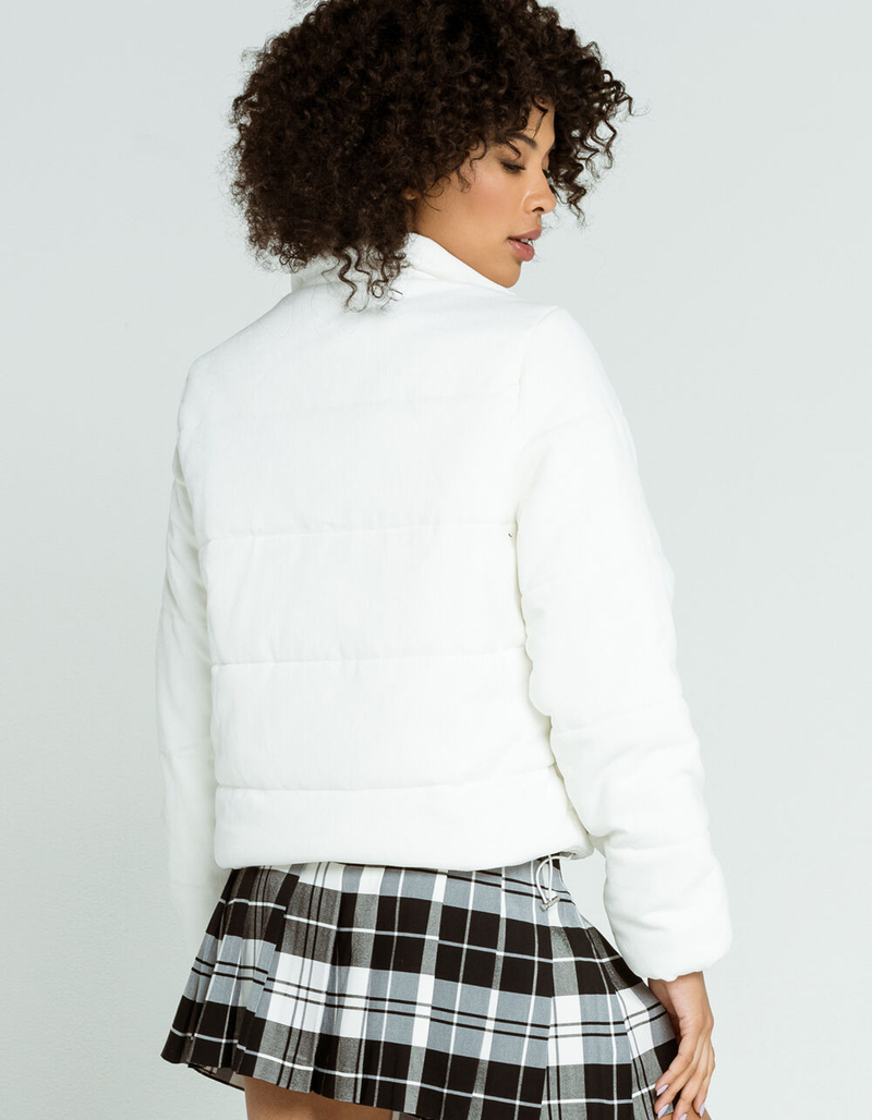 FULL TILT Essentials Corduroy Womens Cream Puffer Jacket image number 3
