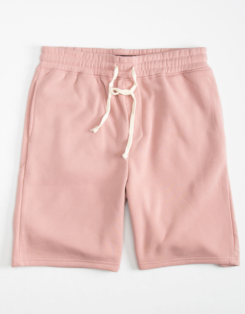 BROOKLYN CLOTH Solid Fleece Mens Dusty Pink Sweat Shorts image number 0