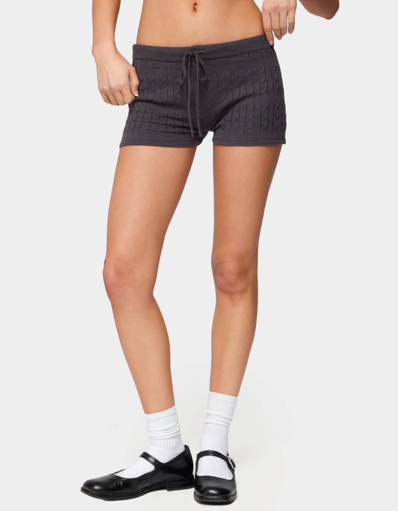 EDIKTED Nella Cable Knit Shorts image number 1