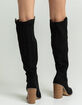 SODA Over The Knee Stacked Heel Womens Western Boots image number 3