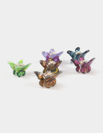 FULL TILT 6 Pack Multi Color Butterfly Hair Clips Alternative Image