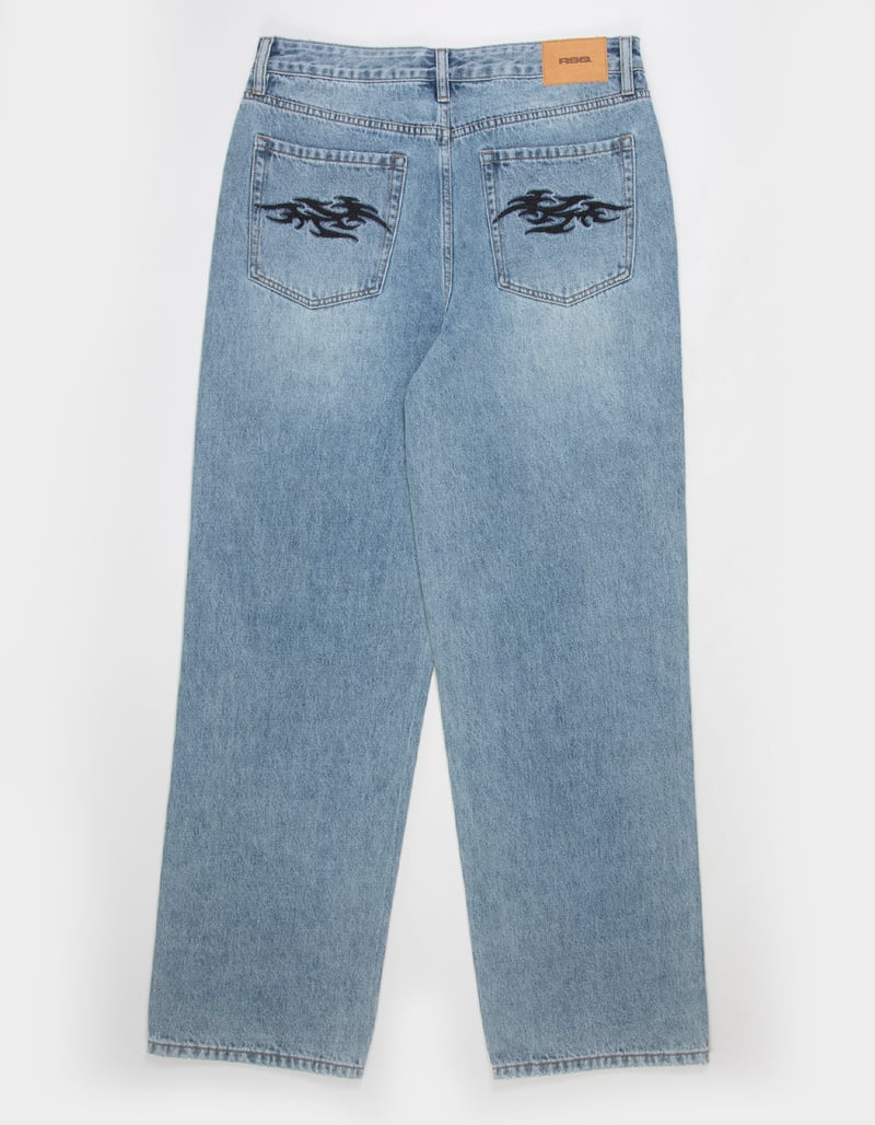 RSQ Mens Baggy Embroidered Jeans image number 6