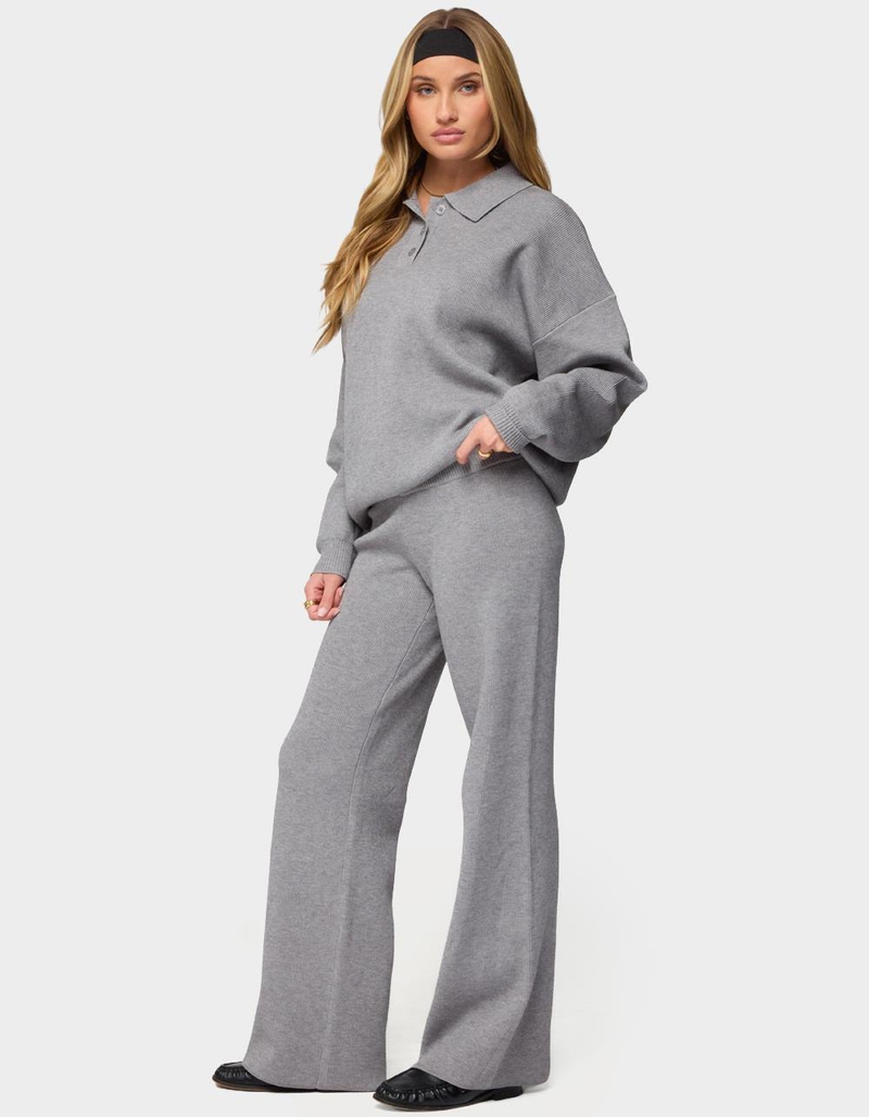 EDIKTED Lorie Oversized Knit Polo Sweater image number 3