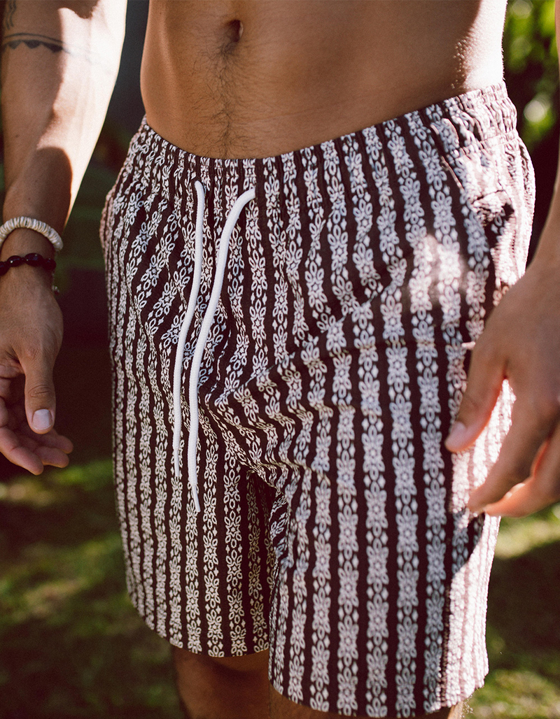 RSQ Mens Seersucker 6.5" Swim Trunks image number 3