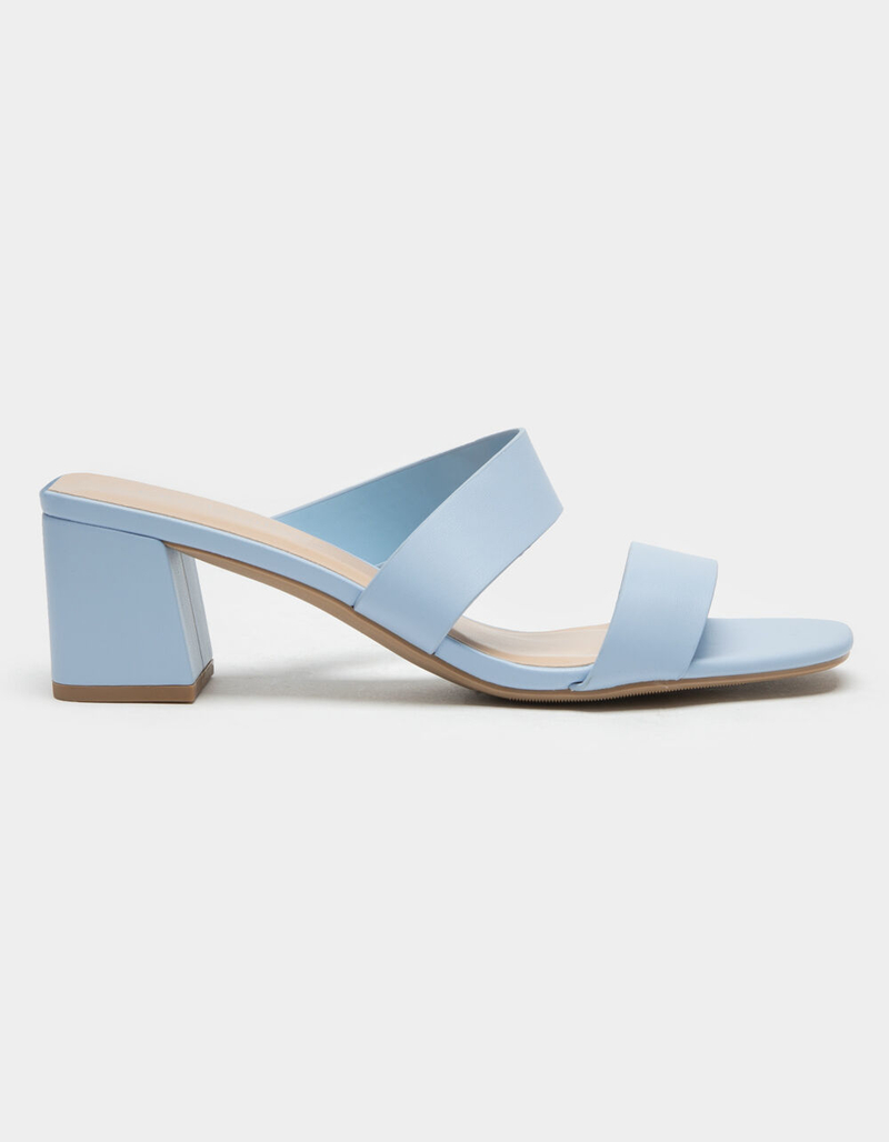 CITY CLASSIFIED Asymmetrical Womens Blue Block Heel Mules image number 1