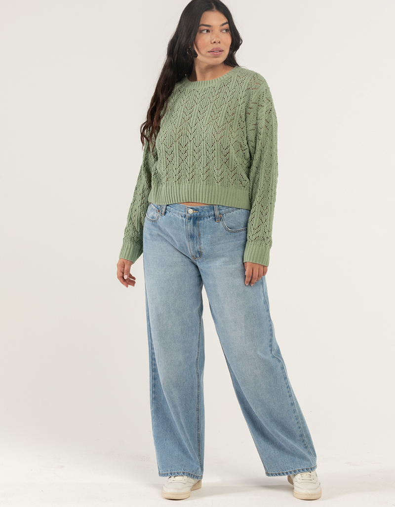 LOVE TREE Open Weave Womens Sweater image number 1