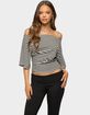 EDIKTED Jadan Striped Off Shoulder Top image number 1