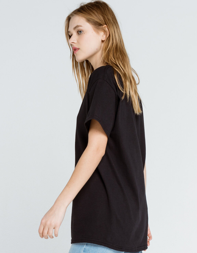 FULL TILT Solid Womens Black Oversized Tee image number 1