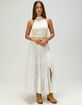 WEST OF MELROSE Lace Trim Womens High Neck Halter Top image number 5