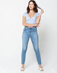 IVY & MAIN Ditsy Surplice Womens Light Blue Crop Top image number 4