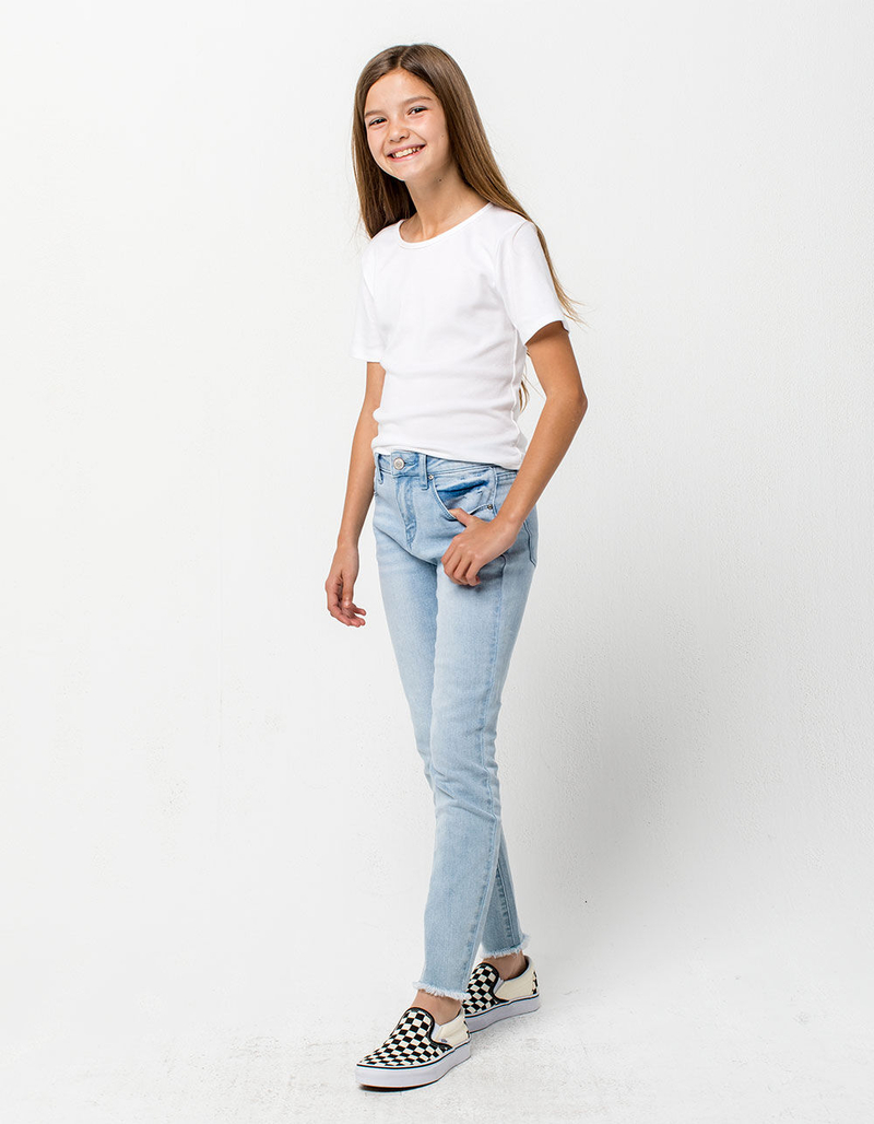 RSQ Cali High Rise Crop Light Wash Girls Skinny Jeans image number 1