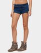 EDIKTED Double Belted Low Rise Denim Shorts image number 1