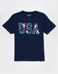 USA Hibiscus Outline Unisex Kids Tee image number 1