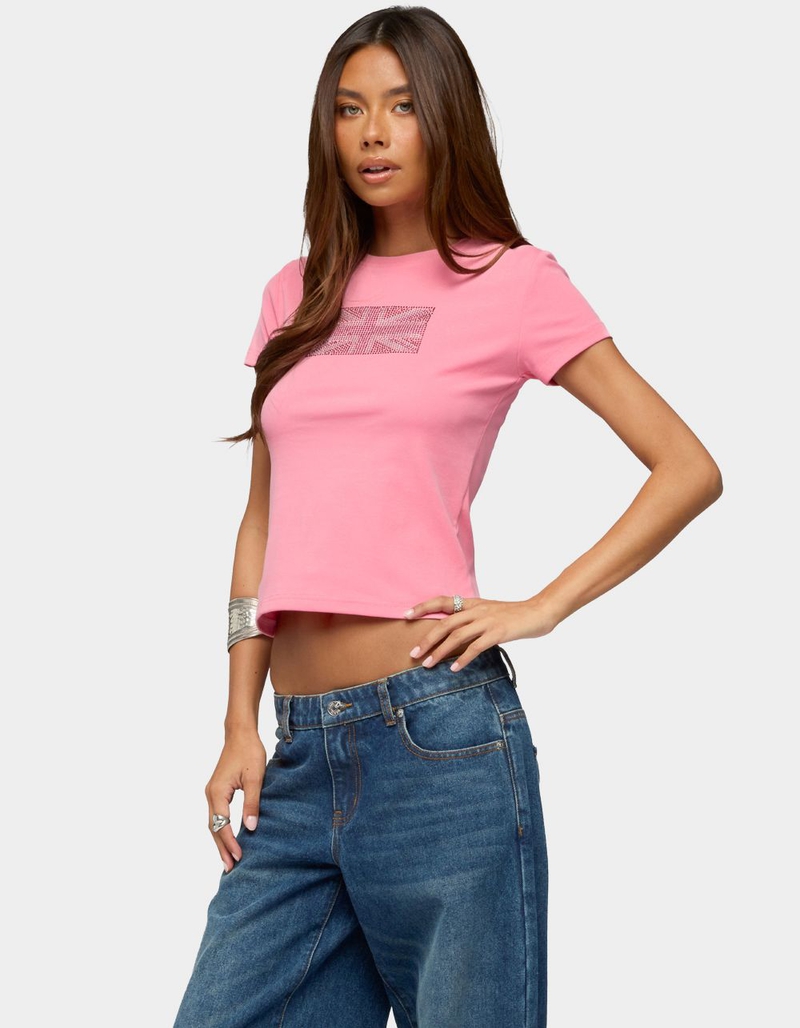 EDIKTED UK Girl Rhinestone Tee image number 1