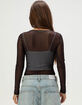 FULL TILT Flower Womens Long Sleeve Mesh Top image number 4