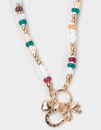 FULL TILT Beaded Bow/Horse/Shoe Charm Necklace Alternative Image