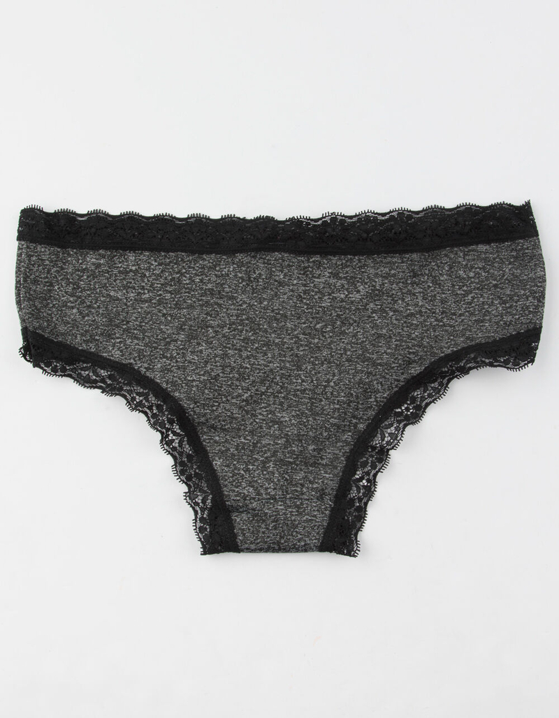FULL TILT Lace Trim Dark Gray Boyshorts image number 1