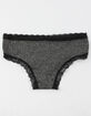 FULL TILT Lace Trim Dark Gray Boyshorts image number 2