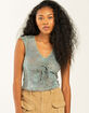 BDG Urban Outfitters Womens V Neck Ruched Top image number 1