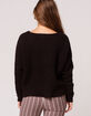 FULL TILT Essentials V-Neck Dolman Black Womens Crop Sweater image number 3