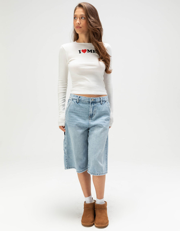 FULL TILT I Love Me Womens Long Sleeve Baby Tee Alternative Image