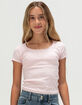 FULL TILT Essentials Girls Bow Trim Tee image number 1