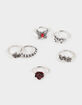 FULL TILT 6 Pack Butterfly/Rose/Bow Dainty Rings image number 1