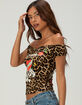 ED HARDY LKS Cherries Womens Off The Shoulder Top image number 3