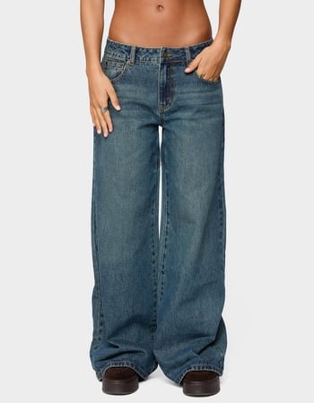 EDIKTED Heartly Low Rise Straight Leg Jeans Primary Image