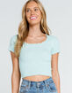 WEST OF MELROSE In Knit To Win It Womens Aqua Top image number 1