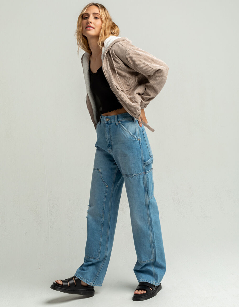 ASHLEY Corded Sherpa Womens Taupe Hooded Jacket image number 3