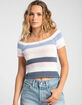 FULL TILT Stripe Off The Shoulder Womens Top image number 1