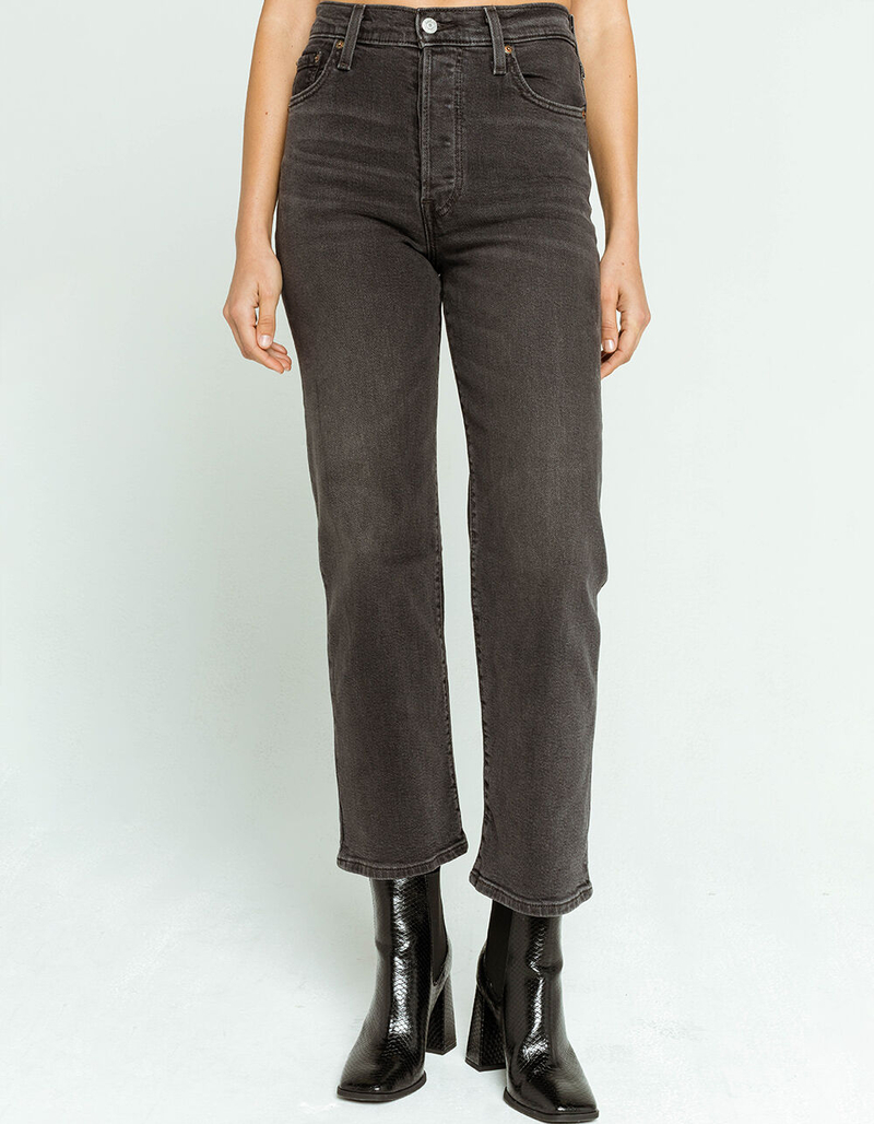 LEVI'S Ribcage Womens Wash Black Straight Ankle Jeans image number 1