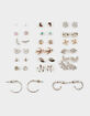 FULL TILT 20 Pair Heart/Flower/Leaf Earring Set image number 1