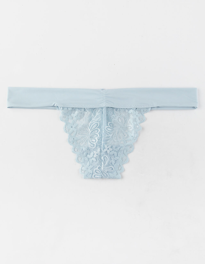 FULL TILT Don't Wanna Know Light Blue Lace Thong image number 0
