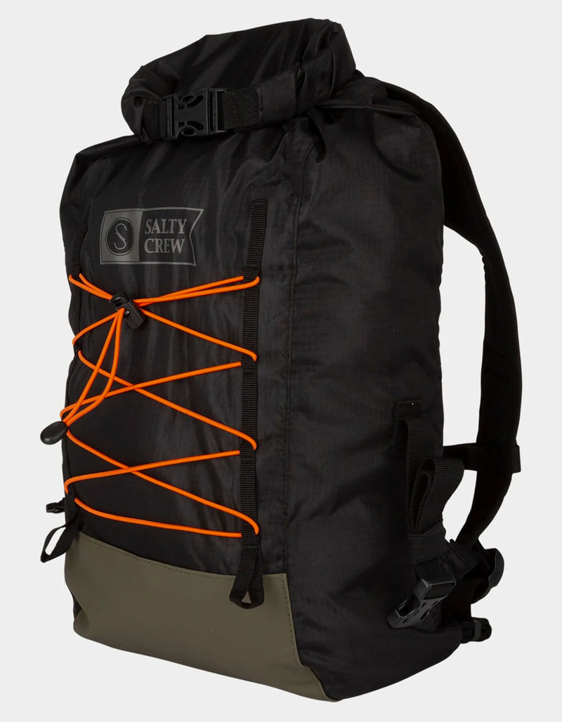 SALTY CREW Thrill Seeker Black Roll Top Backpack image number 1