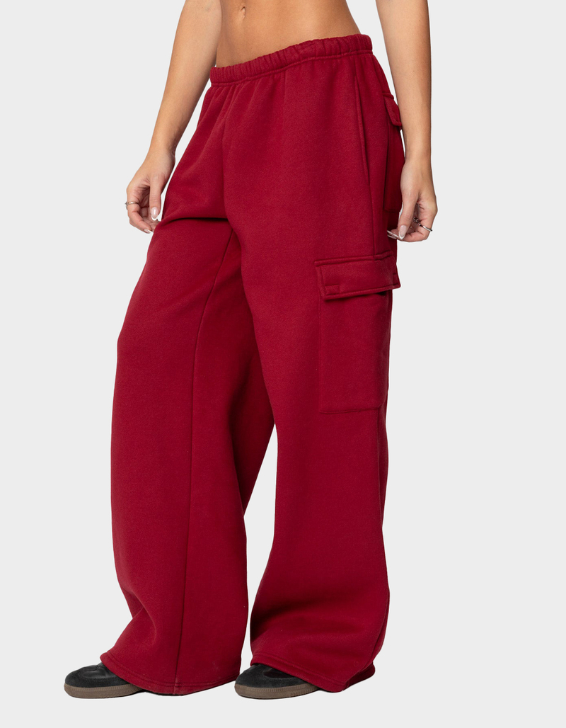 EDIKTED Wide Leg Cargo Sweatpants image number 3