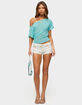 EDIKTED Noria Sheer Chiffon Off Shoulder Top image number 5