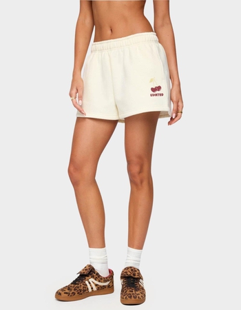 EDIKTED Cherry Babe Sweat Shorts Primary Image