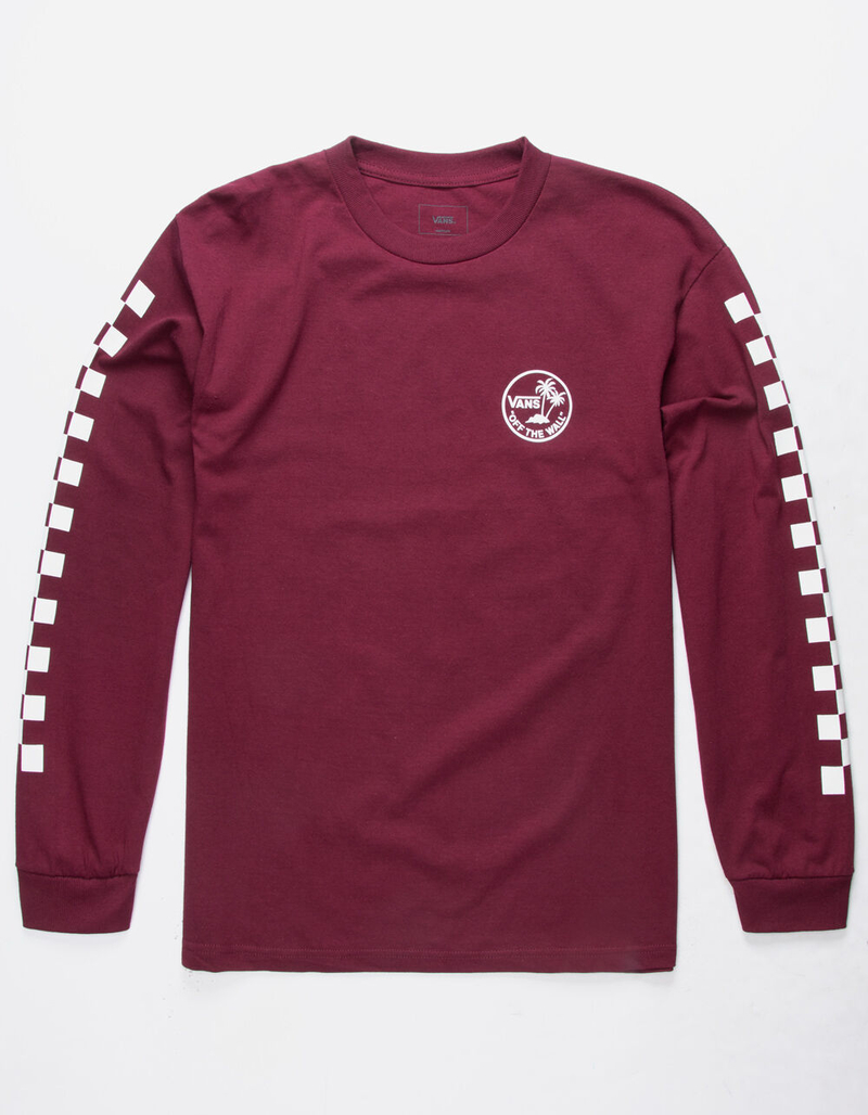 VANS Dual Palm Check Burgundy Mens T-Shirt image number 0