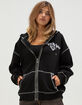 TRUE RELIGION Winged Heart Applique Womens Zip-Up Boyfriend Hoodie image number 2