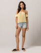 IVY & MAIN Off The Shoulder Yellow Womens Crop Top image number 4