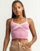 BDG URBAN OUTFITTERS Contrast Lace Womens Light Pink Cami image number 1