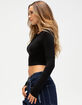 BOZZOLO Womens Long Sleeve Baby Tee image number 3