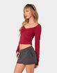 EDIKTED Nat Ruched V-Neck Top image number 3