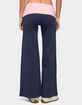 EDIKTED Petite Wide Leg Contrast Foldover Pants image number 3