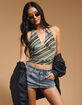 RSQ Womens Stripe Mesh Halter Top image number 6