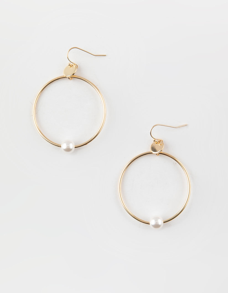 FULL TILT Single Pearl Hoop Earrings image number 0