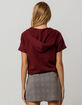 FULL TILT V-Neck Burgundy Womens Hoodie Tee image number 3